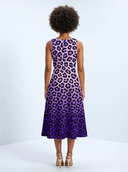 "Unstoppable" Amethyst Leopard Corset Dress