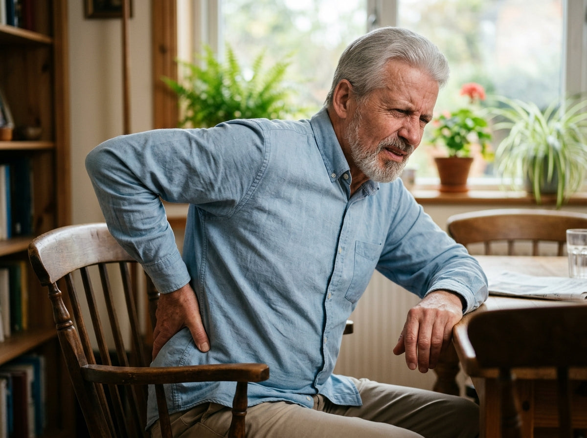 Sitting in pain on a flat chair